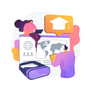 Smart spaces abstract concept vector illustration.